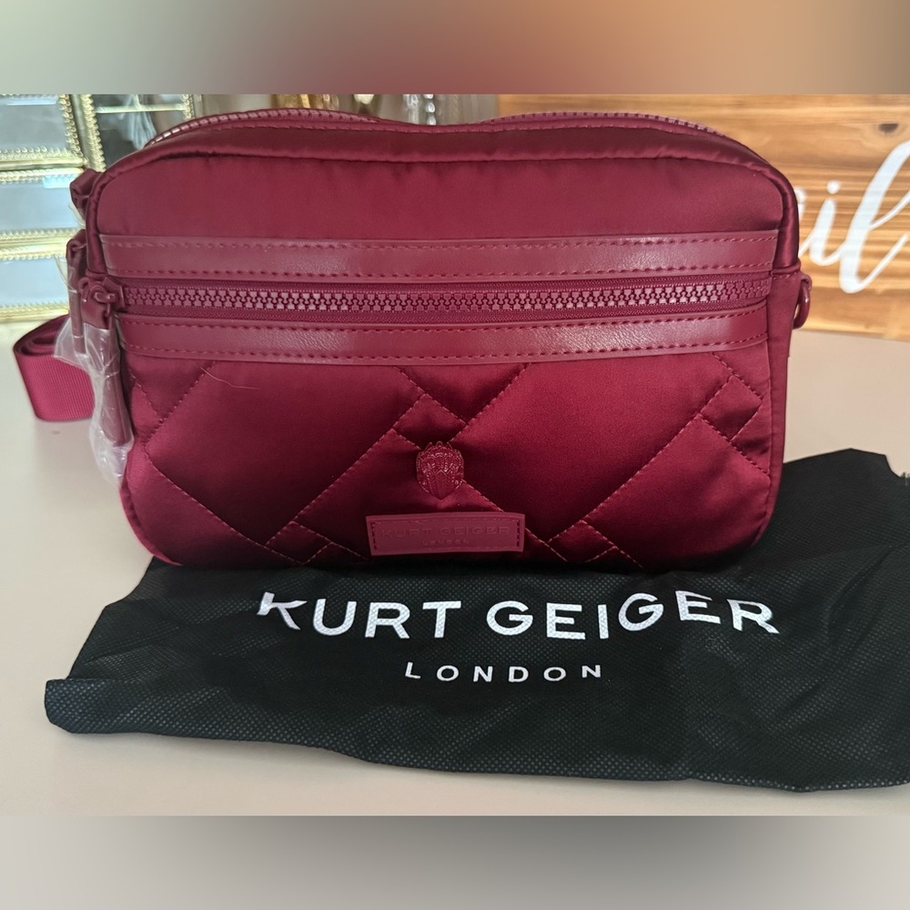 Kurt Geiger Quilted Burgundy Purse